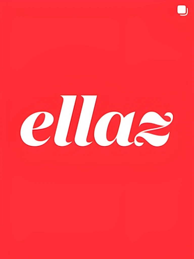 Logo de ellaz sobre fondo rojo