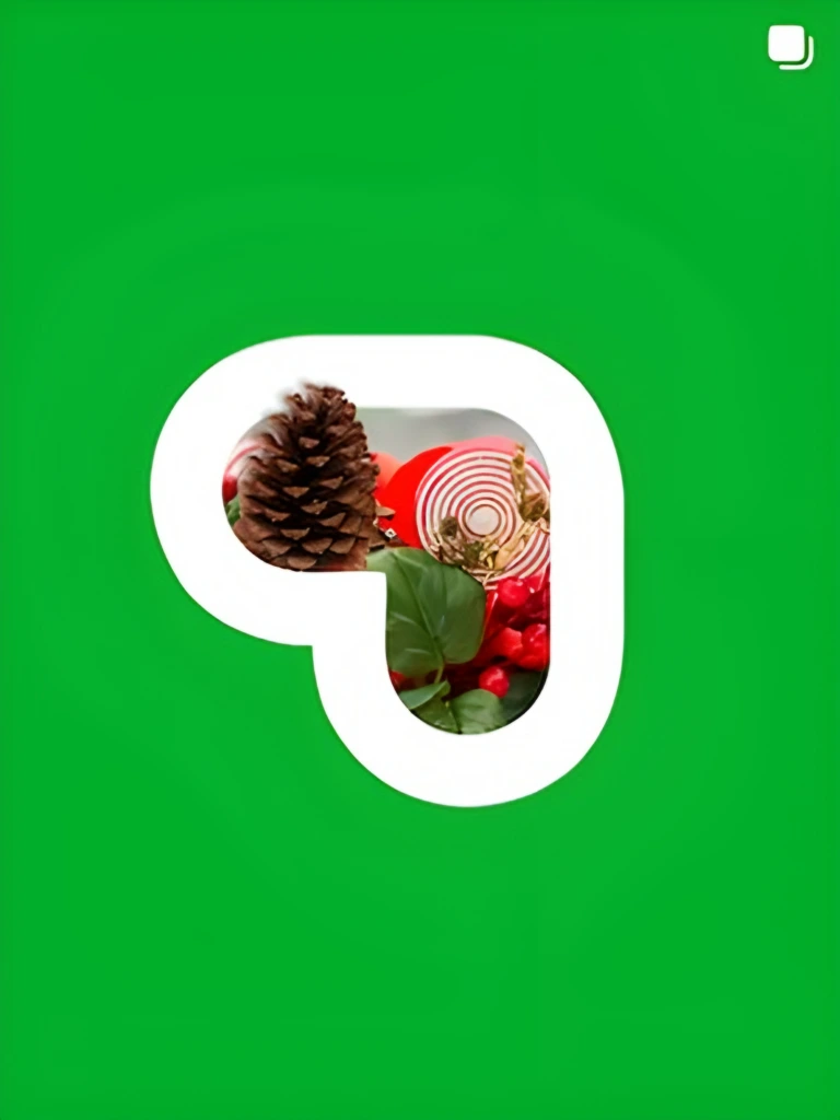 Ícono de piña de pino sobre fondo verde